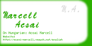 marcell acsai business card